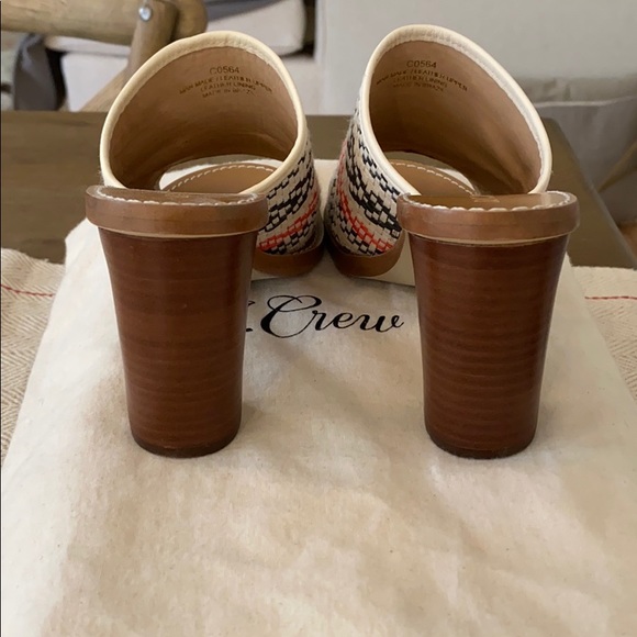 J. Crew stacked heel peep toe mule heel, size 6.5! - Picture 3 of 7